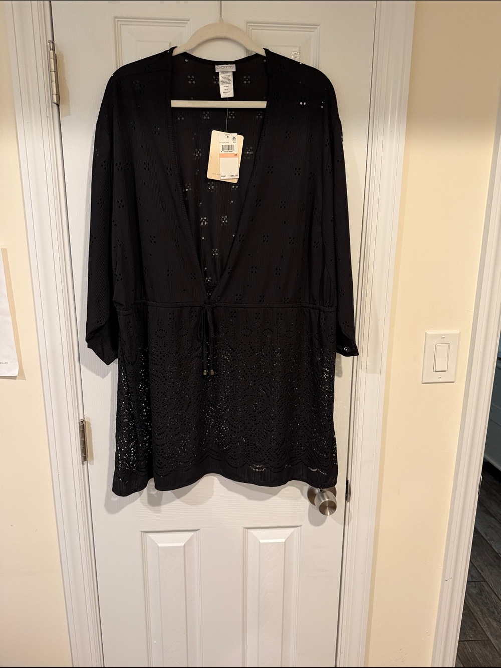 Dotti Black Eyelet Swim Coverup